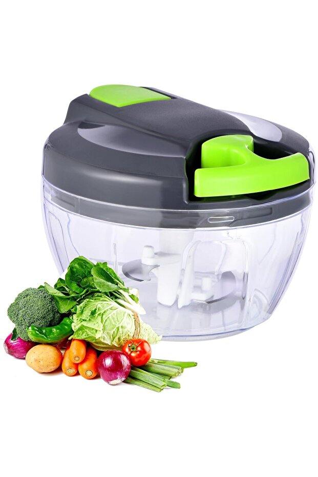 Manual Vegetable Chopper 500ML, Pull String Food Processor, Garlic, Onion, Ginger & Nut Mincer