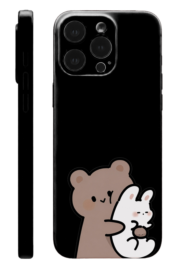 iPhone 16 Pro Teddy Bear Protect Slim Glossy Full Cover Print Camera Protected Phone Case