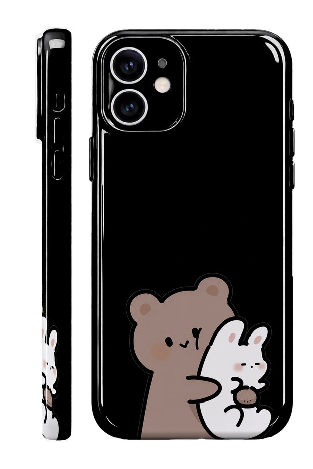 iPhone 11 Teddy Bear Protect Slim Glossy Full Covering Print Phone Case with Camera Protection