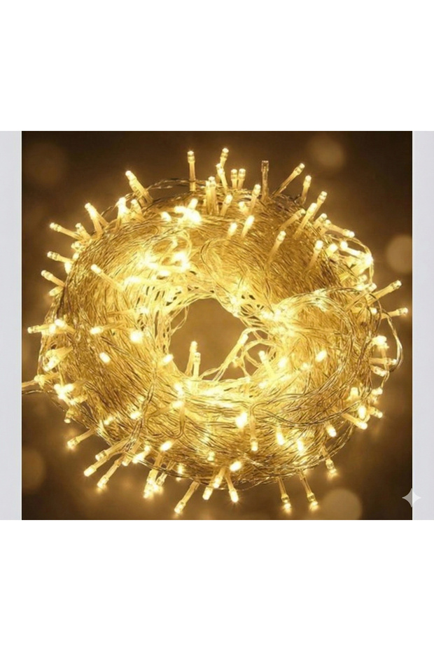 New Year's Lighting 100 Led Curtain Hose Warm White Light - 10 Meters Decorative Transparent Cable Ornament
