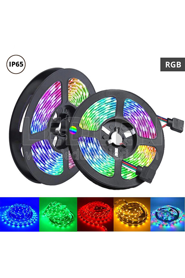Rgb Strip 5 Meters 16 Color Remote Controlled Double Sided Tape with Adapter