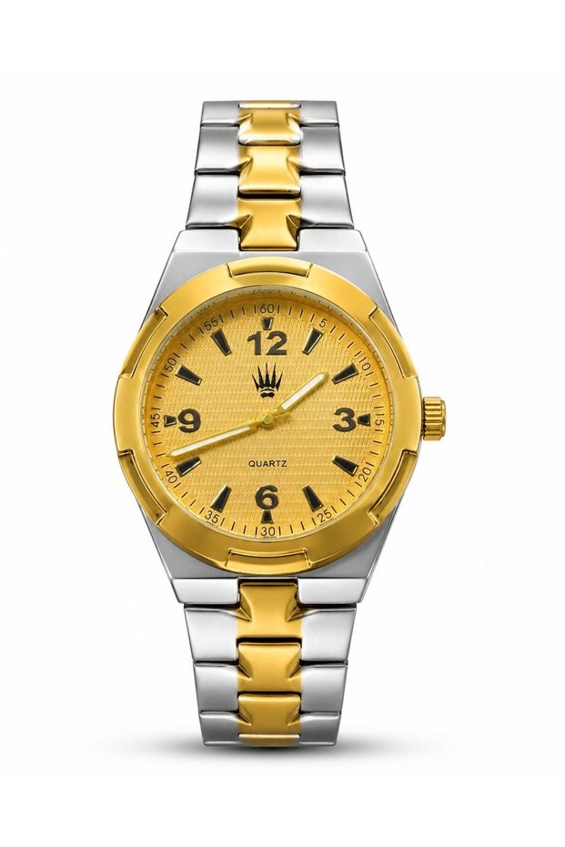 Novent Silver Gold Yellow Steel Wristwatch