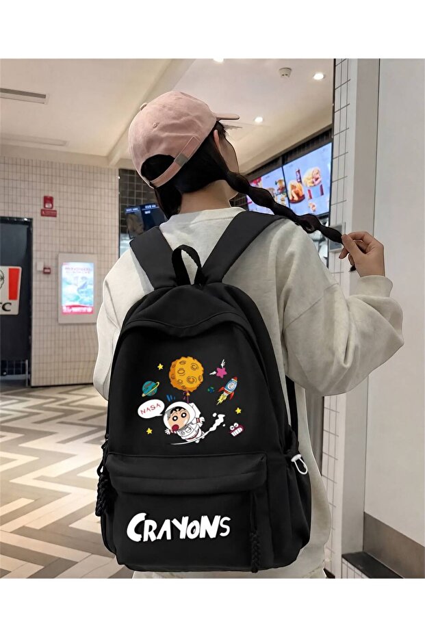Black Crayons Printed School, Office, Course Backpack