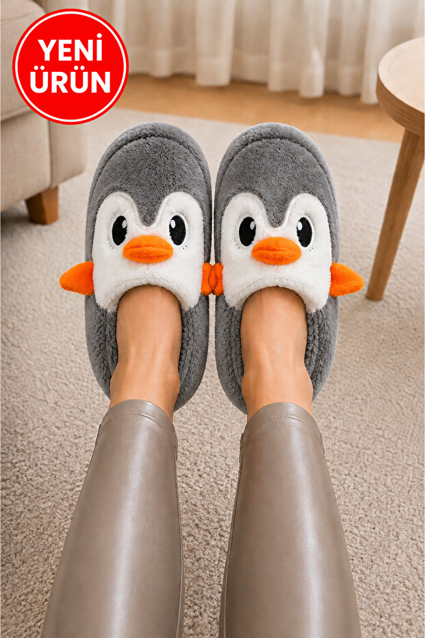 Plush Penguin Women's House Slippers Home Boots Winter Soft Sole Home Slippers Stc1329