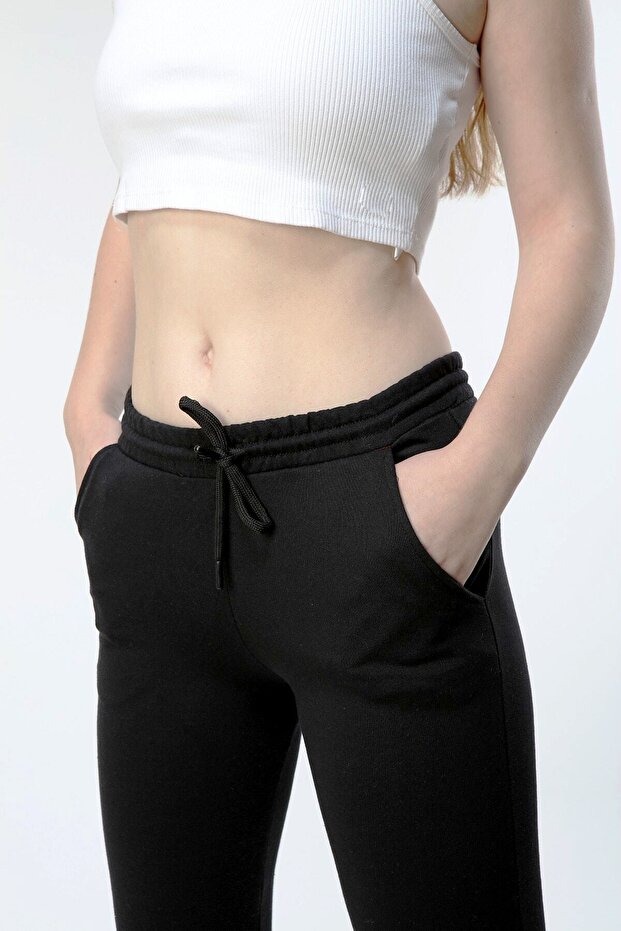 Women's Large Size Basic Jogger Knitted Sweatpants with Pockets