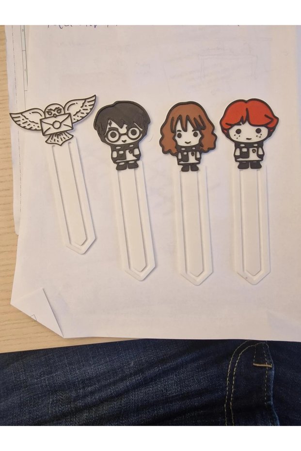 Harry Potter Themed Set of 4 Bookmarks - Cute Characters Page Holders with Clips