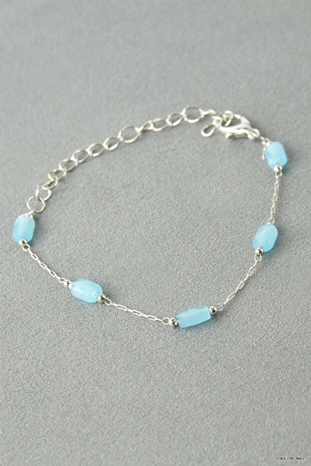 Zngzrmll Rectangular Crystal Stone (12154) Bracelet Blue