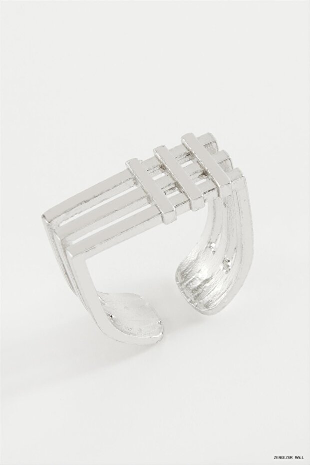 Zngzrmll Square Metal Ring (30054) Silver Color