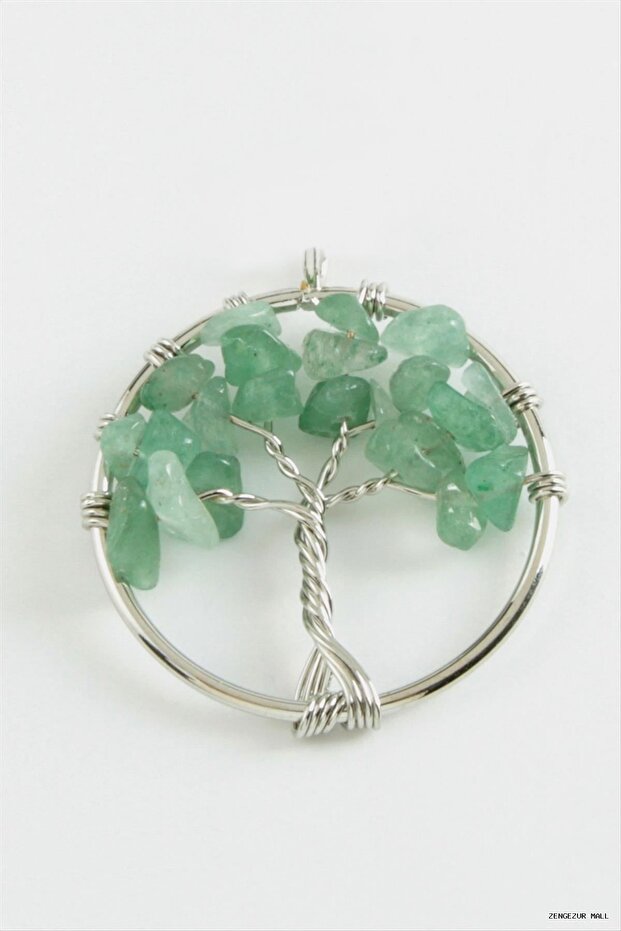 Zngzrmll Jade Heart Natural Stone Pendant (32232) Green Tip