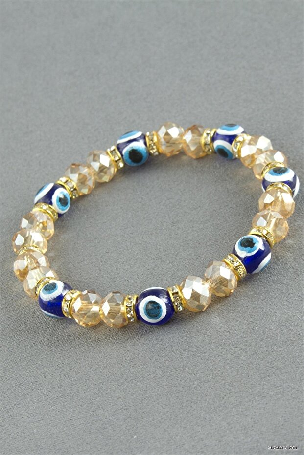 Zngzrmll Evil Eye Stone Crystal (54637) Bracelet Yellow