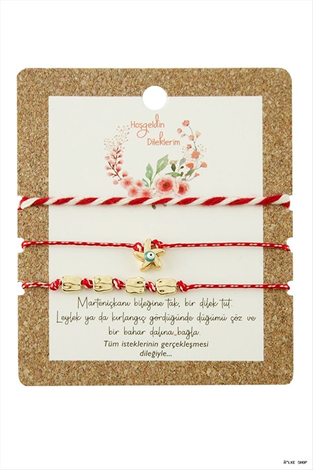 Ilkestor 3 Pieces Starfish Marteniçka (64245) Bracelet Red
