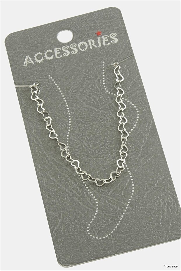 Ilkestor Heart Chain Anklet (62113) Silver Color