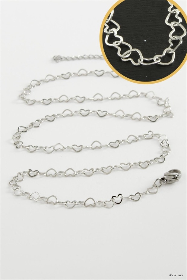 Ilkestor Heart Ir Steel Necklace 45 cm (204715) Silver Color