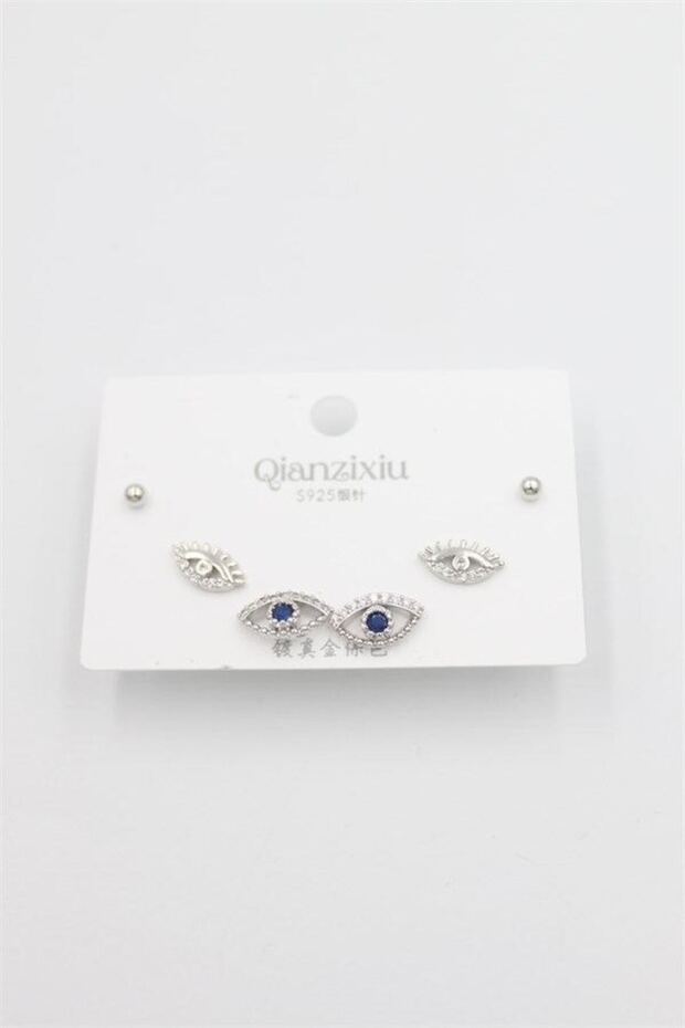 Glb-Stl41414 Multiple Set Earrings - Silver