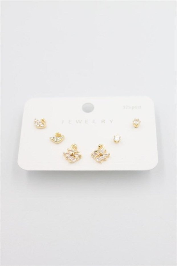 Glb-stl41414 multi-set earrings - gold