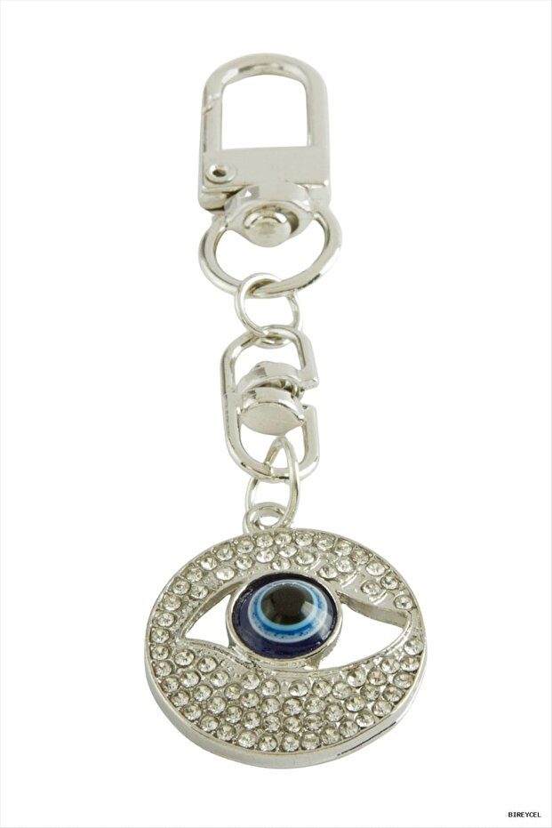 Stbrycel Evil Eye Stone Keychain (121732) Silver Color