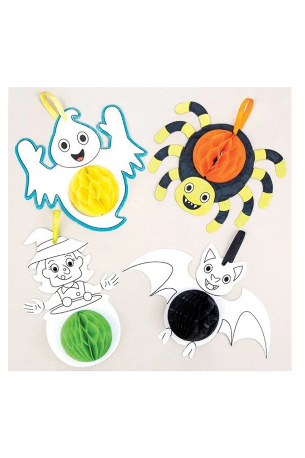 Colour-in Honeycomb Decorations – Pack of 5