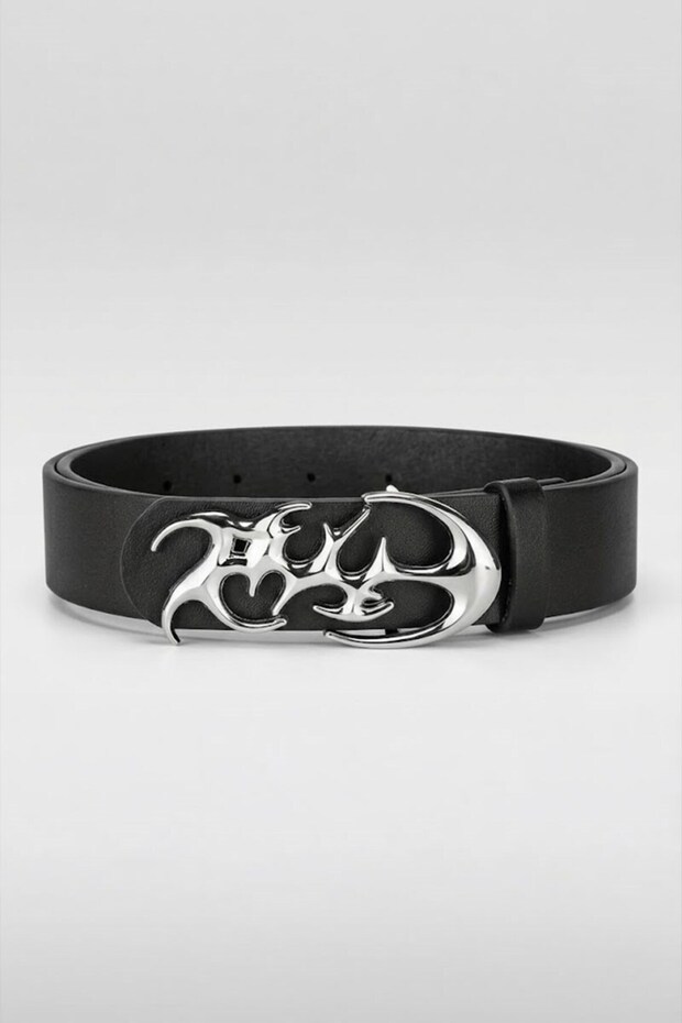 Black Tribal Fury Gothic Harjauku Leather Belt