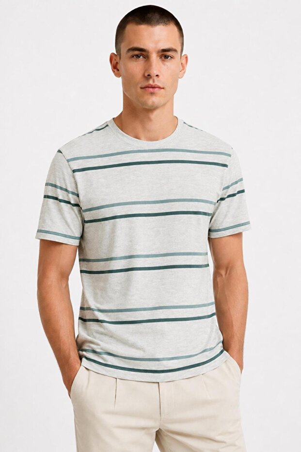 Striped Crew Neck T-Shirt