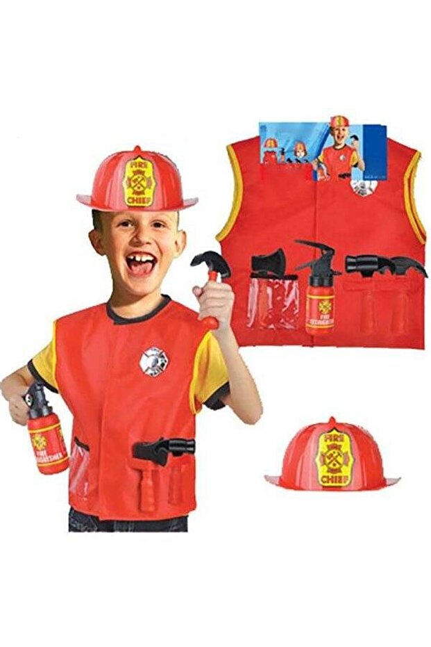 Kids Fireman Costume Set with Helmet