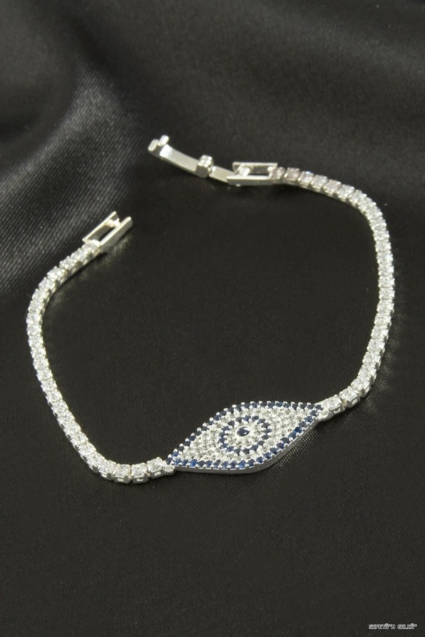 Spt-Gld Eye Zircon Stone Children's Bracelet 16 cm (110641) Silver Color