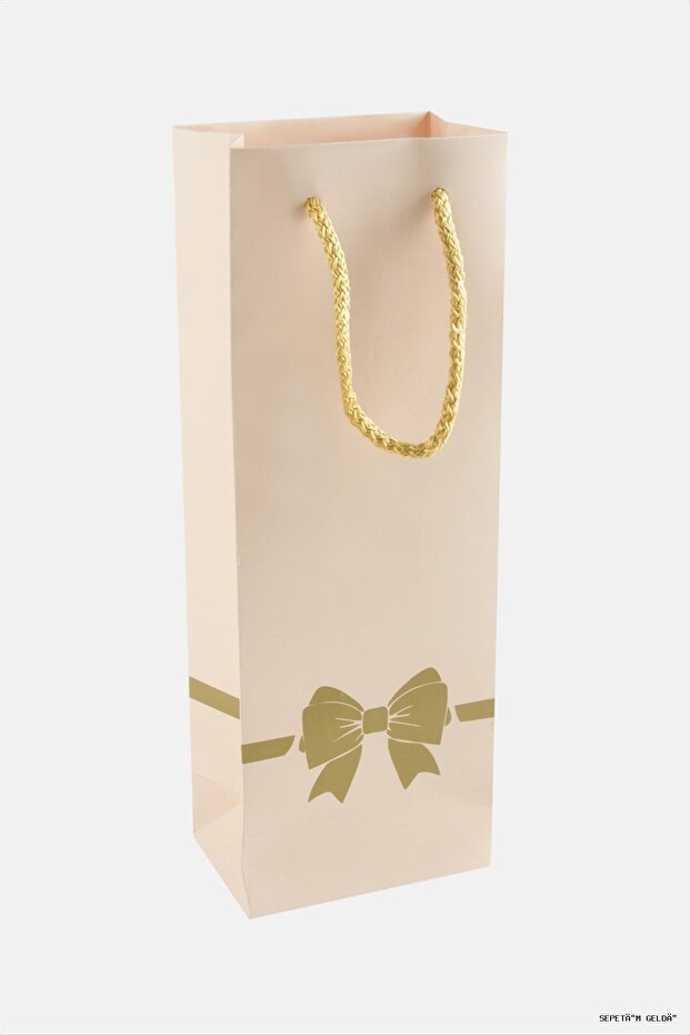Spt-Gld 10X26 Spotted Drawstring Cardboard Bag 1 (111113) Piece Yavruağzı
