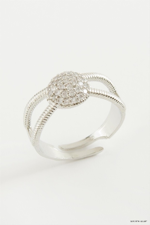 Spt-Gld Round Stone Ring (112844) Silver Color