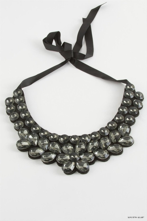Spt-Gld Daisy Stone Collar (114756) Necklace Anthracite