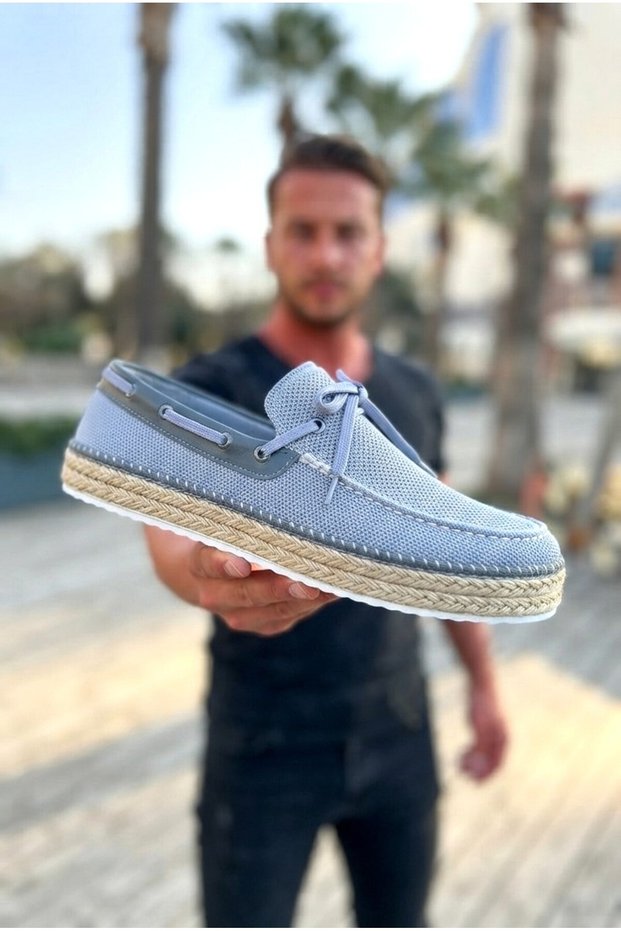 Zrc311 Premium Daily Lace-Up Linen Men's Espadrille Anthracite