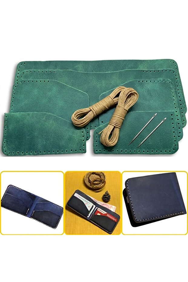 DIY Leather Wallet Making Kit, DIY Handmade Horizontal Men's Wallet Card Holder Kit