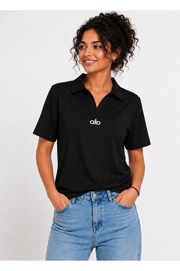 Premium Quality Fabric, Lycra Flexible Structure, Polo Collar, Comfortable Women's T-Shirt