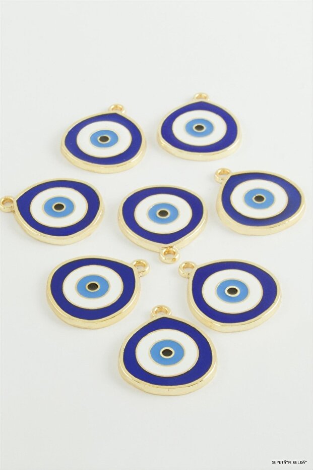 Spt-Gld Eye Single Handle Enamel Bracelet and Pendant Horse 1 (125304) Piece Navy Blue