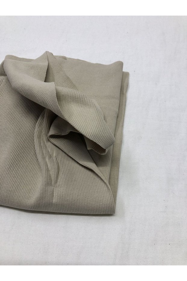 Ribana Ribbed Fabric, Piece 40X120 cm - Milky Brown