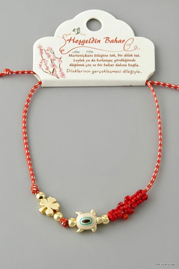 Spt-Gld Turtle Martenitska (131122) Bracelet Red