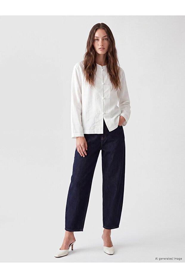 Lcw Modest Indigo Balloon Fit Women's Jean Pants