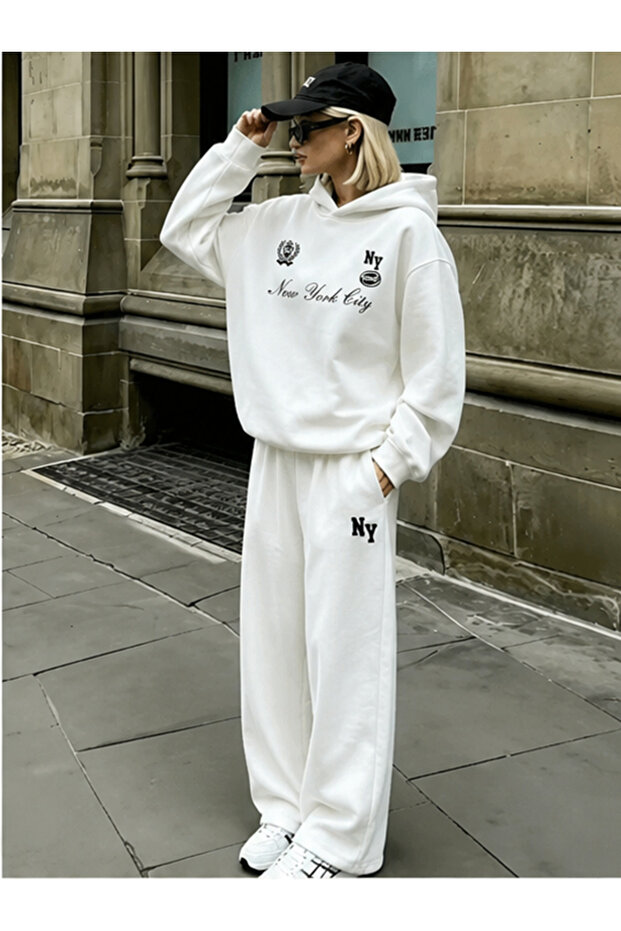 Unisex Nycity Printed Winter Baggy Tracksuit Set