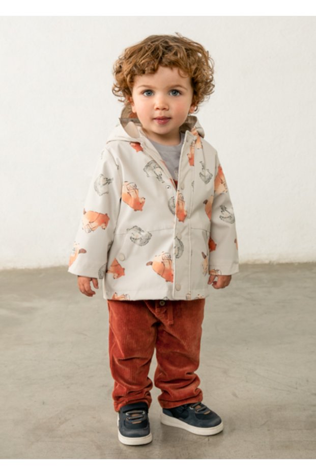 Beige Baby Boy Raincoat 2432