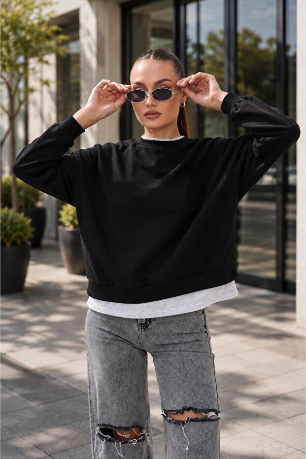 Women's Couple Look Detailed Sweatshirt 265113 -