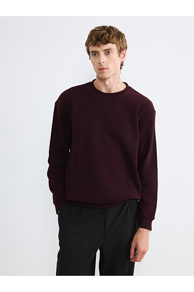 Ozmarka New Season Crew Neck Thick Fabric Men's Sweatshirt