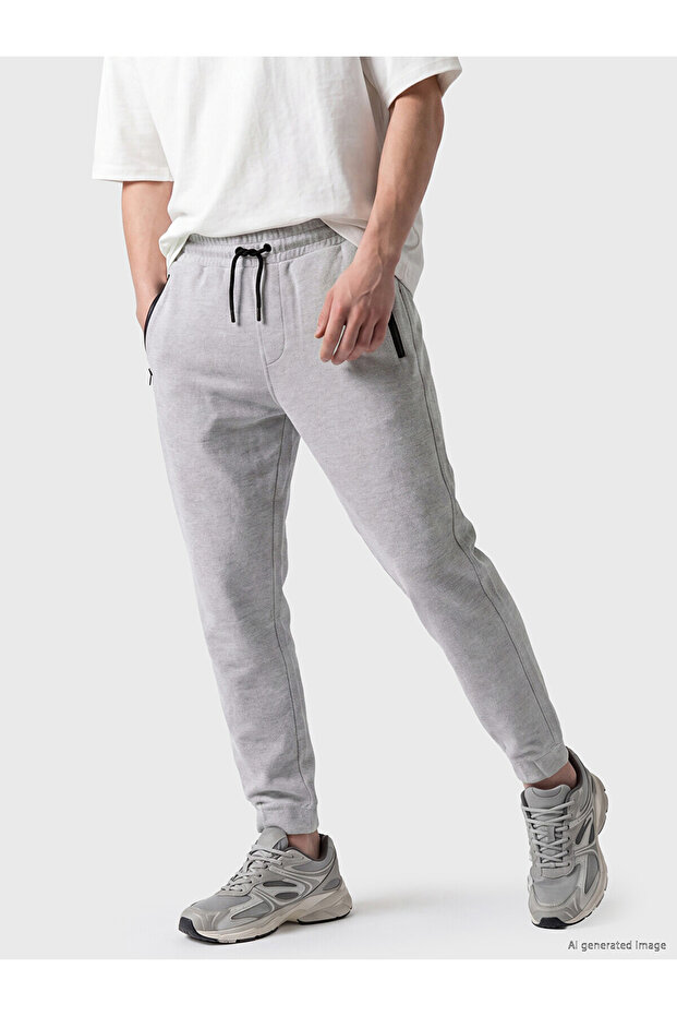 Xside Gray Regular Fit Men's Jogger Sweatpants