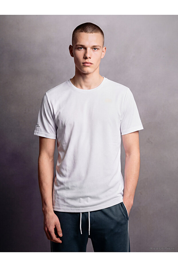 Xside Active White Crew Neck Men's Sports T-Shirt