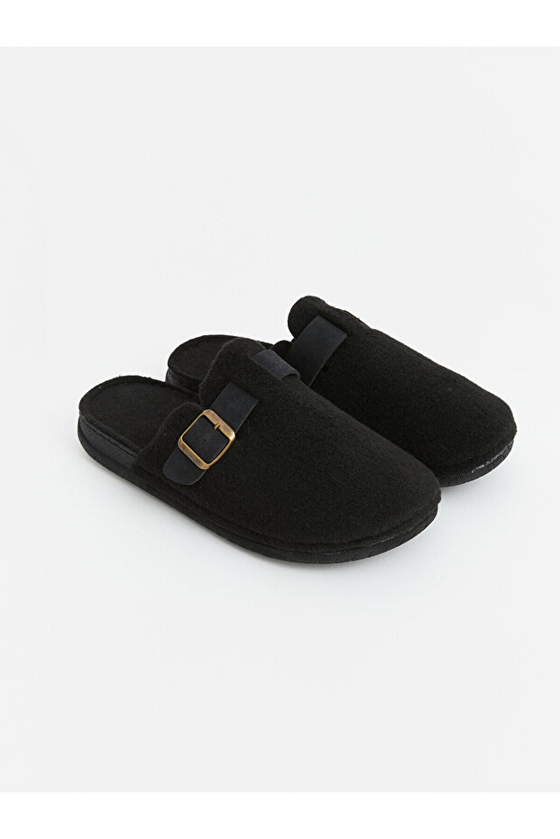 Lcw Steps Black Felted Men's House Slippers