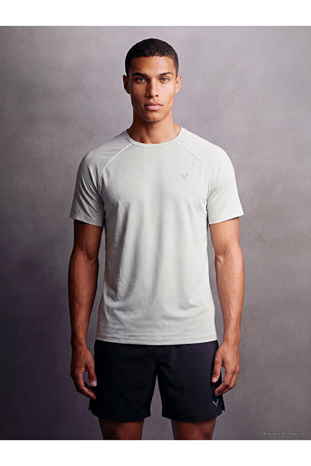 Xside Active Gray Crew Neck Men's Sports T-Shirt