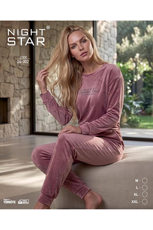 Velvet Dusty Rose Pajama Set