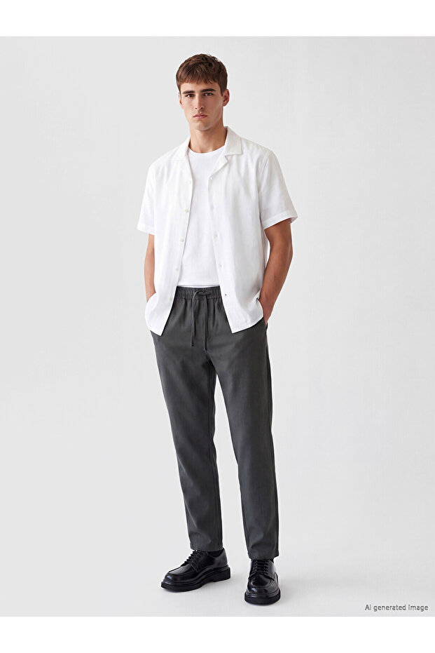 Lcw Vision Green Regular Fit Men's Trousers with Elastic Waist