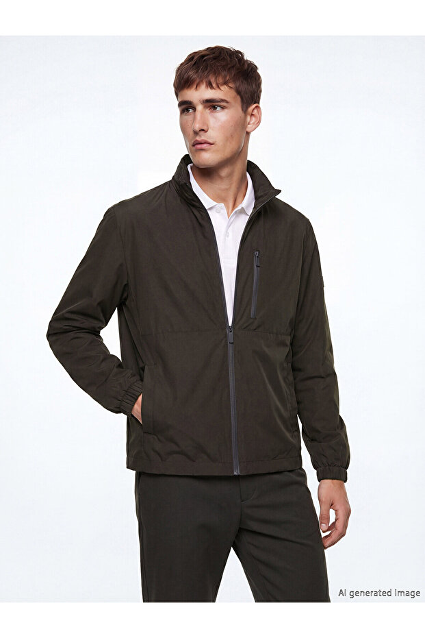 Lcw Vision Brown Regular Fit Hooded Men's Raincoat