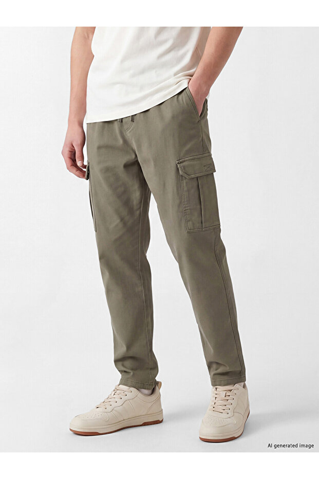 Xside Khaki Regular Fit Men's Cargo Pants