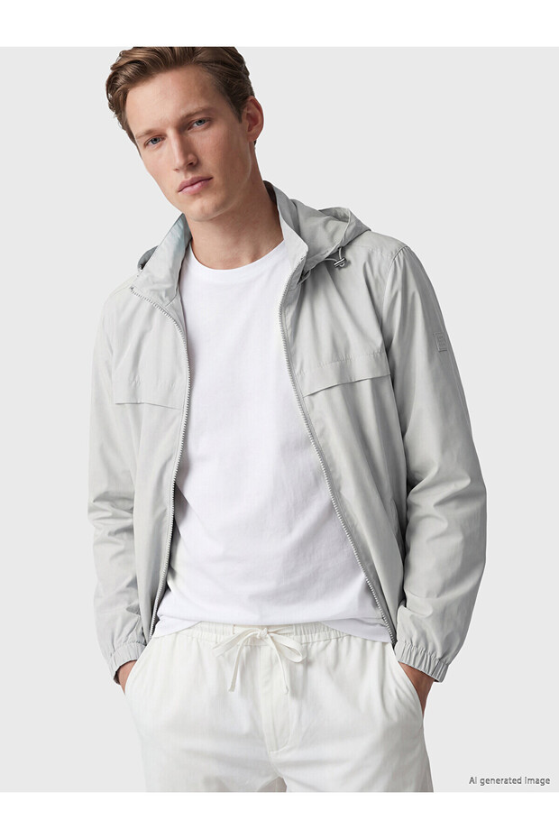 Southblue Beige Regular Fit Hooded Men's Raincoat