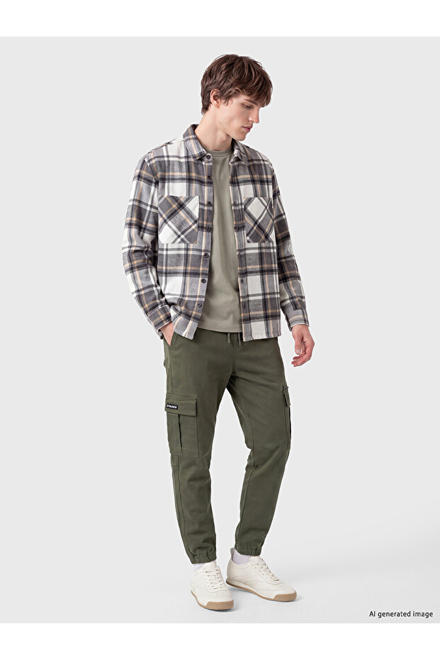 Xside Khaki Regular Fit Men's Cargo Pants