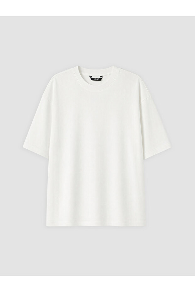 Xside White Boxy Fit Thick Fabric T-Shirt /05